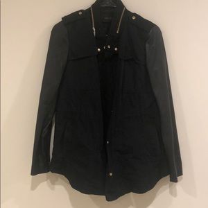 Zara Field Jacket with Faux Leather Sleeves